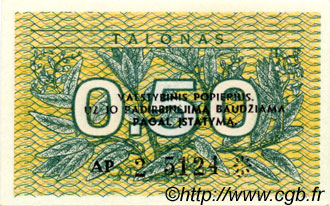 0,50 Talonas Fauté LITHUANIA  1991 P.31x1 UNC