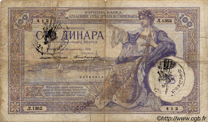 100 Dinara MONTENEGRO  1941 P.R13A RC+