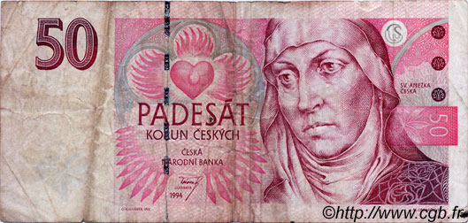 50 Korun CZECH REPUBLIC  1994 P.11 F