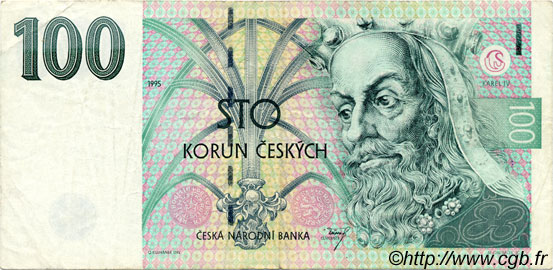 100 Korun CZECH REPUBLIC  1995 P.12 VF-