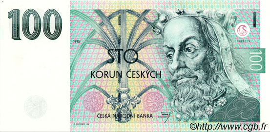 100 Korun CZECH REPUBLIC  1995 P.12 UNC