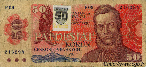 50 Korun SLOVAKIA  1993 P.16 G