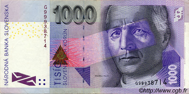 1000 Korun SLOVACCHIA  1999 P.32 BB