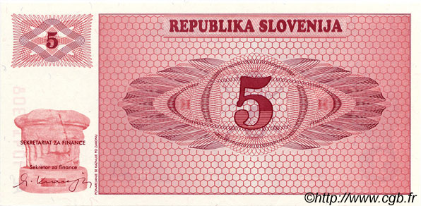 5 Tolarjev SLOVENIA  1990 P.03a FDC