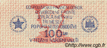 100 Lit SLOVENIA  1944 PS.105c FDC