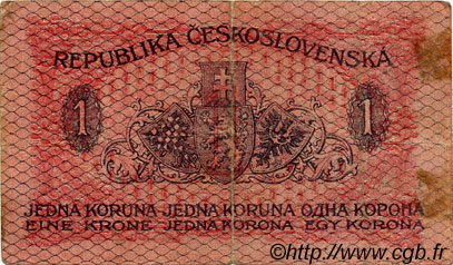 1 Koruna CZECHOSLOVAKIA  1919 P.006a F