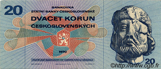 20 Korun CZECHOSLOVAKIA  1970 P.092 XF