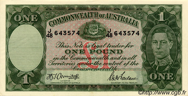 1 Pound AUSTRALIEN  1942 P.26b fST+
