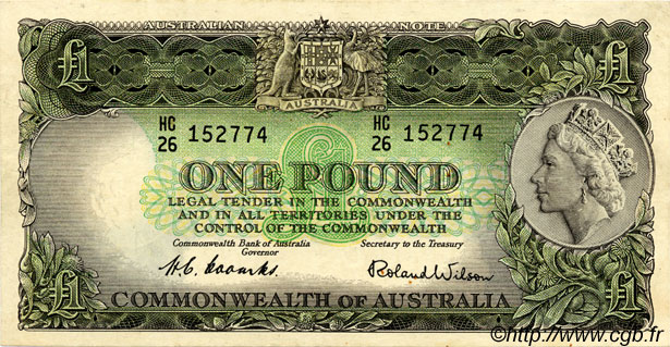 1 Pound AUSTRALIA  1953 P.30 SPL a AU