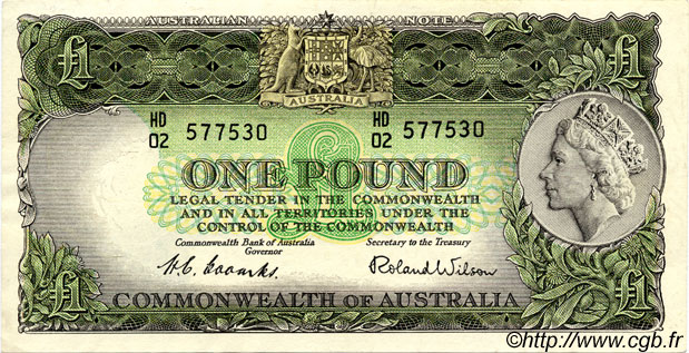 1 Pound AUSTRALIA  1953 P.30 XF-