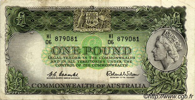 1 Pound AUSTRALIA  1961 P.34 F