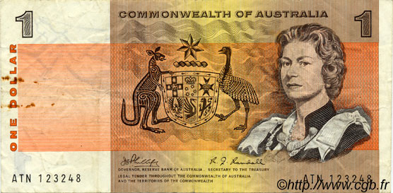1 Dollar AUSTRALIA  1969 P.37c BB