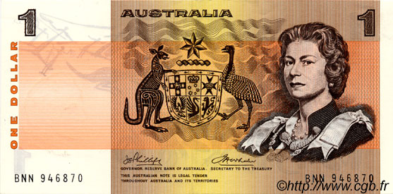 1 Dollar AUSTRALIA  1974 P.42a UNC-
