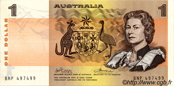 1 Dollar AUSTRALIA  1974 P.42a SPL