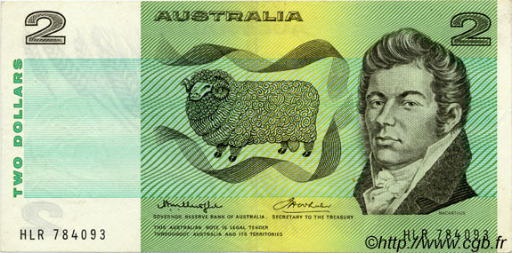 2 Dollars AUSTRALIA  1976 P.43b SC