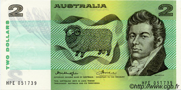 2 Dollars AUSTRALIEN  1976 P.43b ST