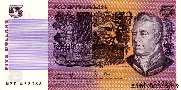 5 Dollars AUSTRALIA  1979 P.44c UNC
