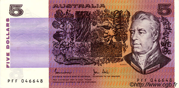 5 Dollars AUSTRALIA  1983 P.44d AU+