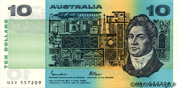 10 Dollars AUSTRALIA  1985 P.45e SC+
