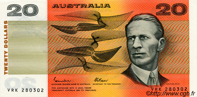 20 Dollars AUSTRALIA  1985 P.46e UNC