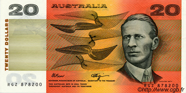20 Dollars AUSTRALIA  1990 P.46g SC+