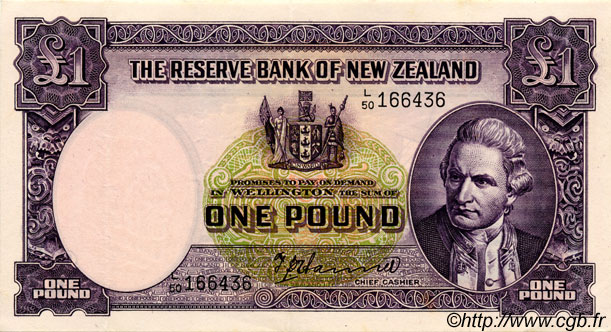 1 Pound NEW ZEALAND  1950 P.159a XF+