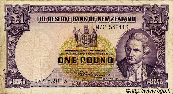 1 Pound NEW ZEALAND  1956 P.159c F