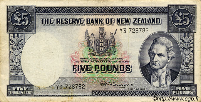 5 Pounds NUEVA ZELANDA
  1967 P.160d BC