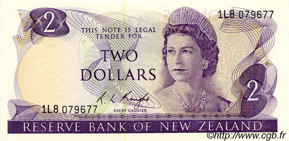 2 Dollars NEW ZEALAND  1975 P.164c UNC-