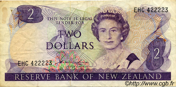 2 Dollars NEW ZEALAND  1981 P.170a F