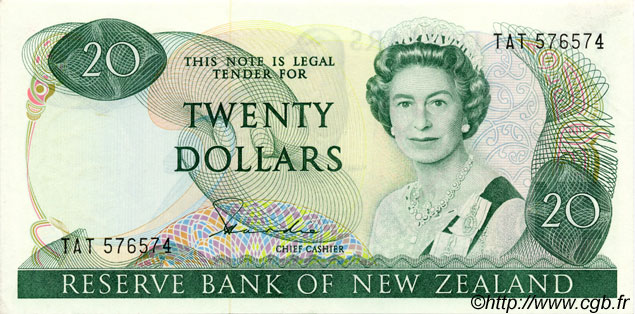20 Dollars NUEVA ZELANDA
  1981 P.173a SC+