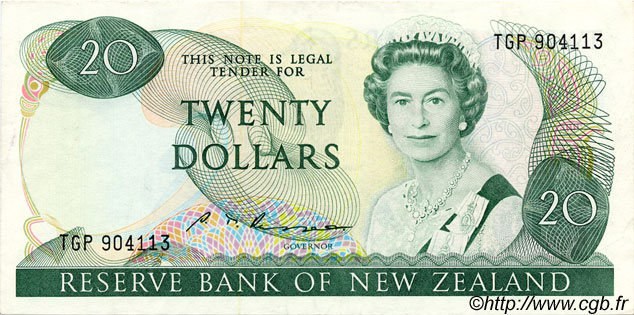 20 Dollars NUEVA ZELANDA
  1985 P.173b EBC