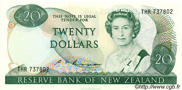 20 Dollars NUOVA ZELANDA
  1985 P.173b q.FDC
