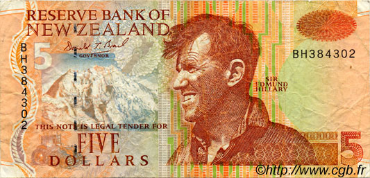 5 Dollars NEW ZEALAND  1992 P.177 F+
