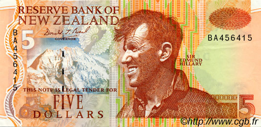 5 Dollars NEW ZEALAND  1992 P.177 VF