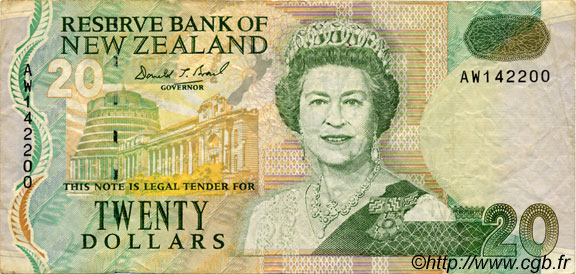 20 Dollars NUEVA ZELANDA
  1992 P.179 BC