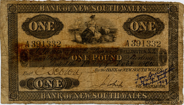 1 Pound NEW ZEALAND  1906 PS.054 G