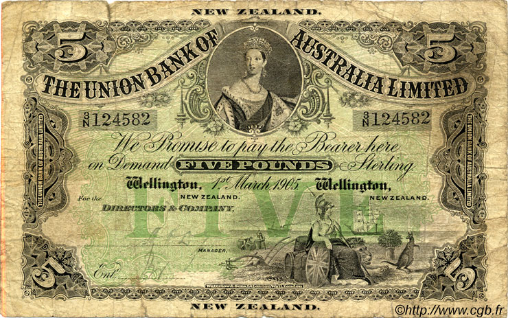 5 Pounds NUEVA ZELANDA
  1905 PS.363b RC