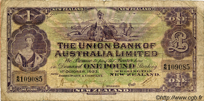 1 Pound NEW ZEALAND  1923 PS.372 VG