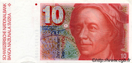 10 Francs SUISSE  1981 P.53c XF