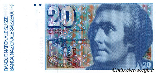 20 Francs SWITZERLAND  1982 P.55d AU
