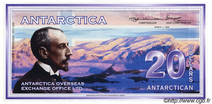 20 Dollars ANTARCTIC  1996 P. UNC