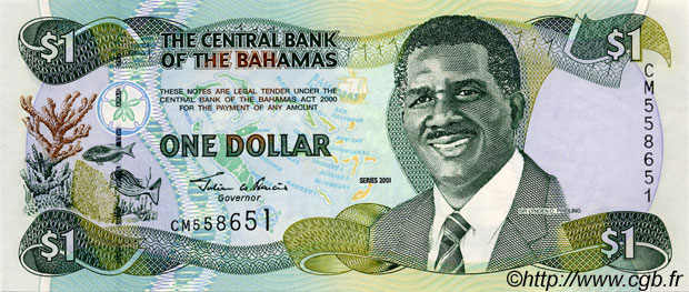 1 Dollar BAHAMAS  2001 P.69 FDC