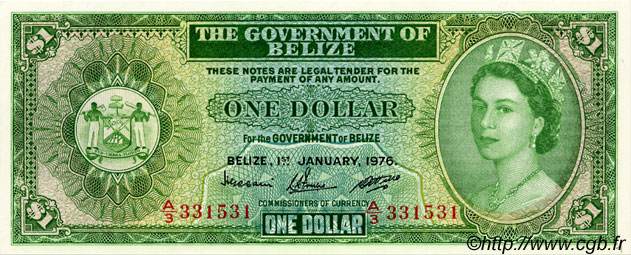 1 Dollar BELIZE  1976 P.33c FDC