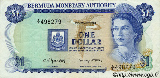 1 Dollar BERMUDA  1982 P.28b VF+