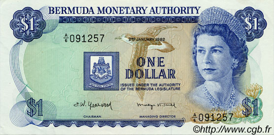 1 Dollar BERMUDAS  1982 P.28b fST