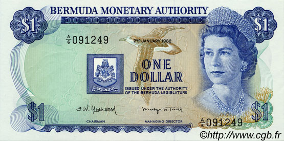 1 Dollar BERMUDAS  1982 P.28b fST+
