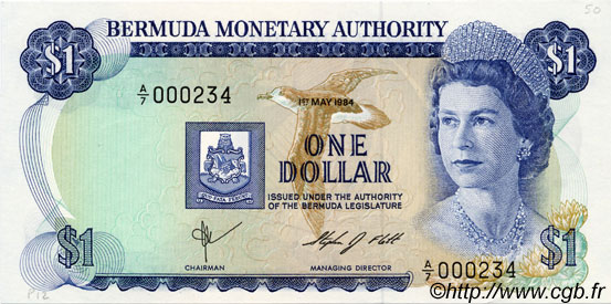 1 Dollar BERMUDA  1984 P.28b FDC
