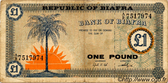 1 Pound BIAFRA  1967 P.02 F