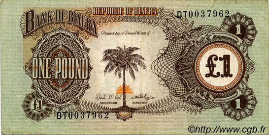 1 Pound BIAFRA  1968 P.05a BC+